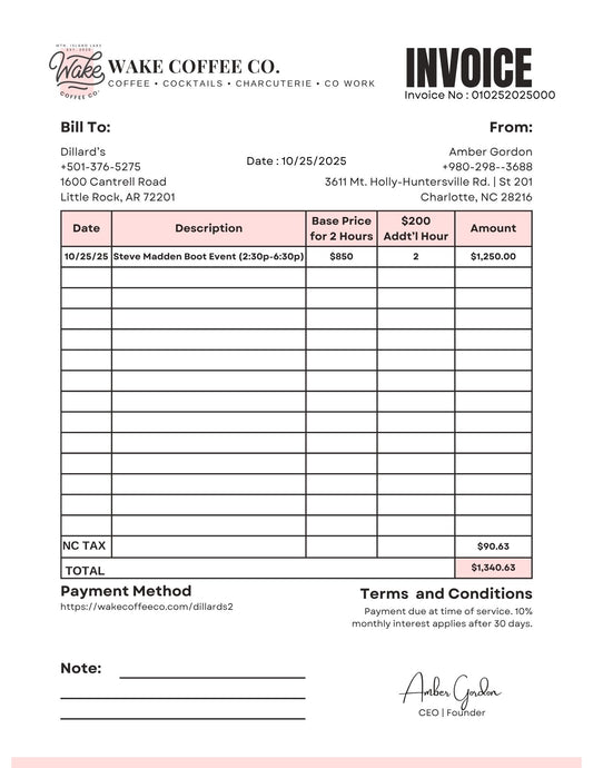 Dillard's |  Invoice No.  010252025000